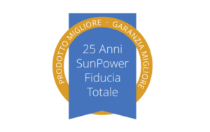 sunpower panelli fotovoltaici garanzia 25anni